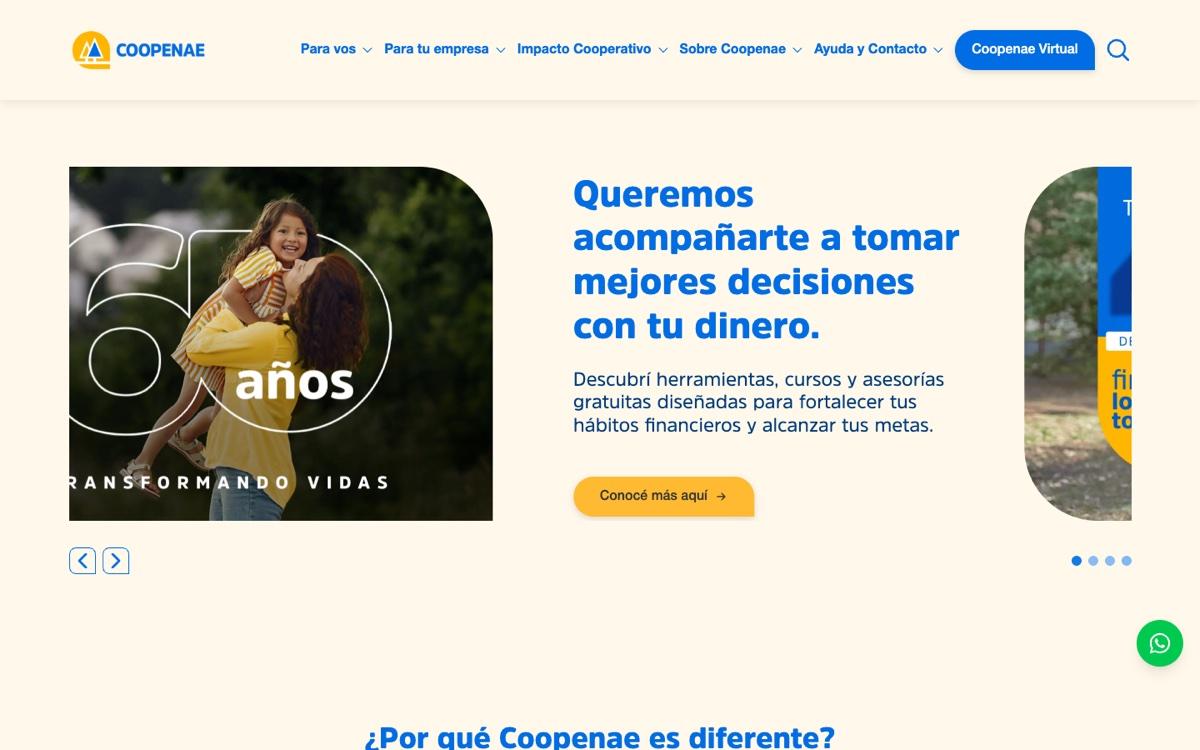 Captura verificada del proyecto Coopenae
