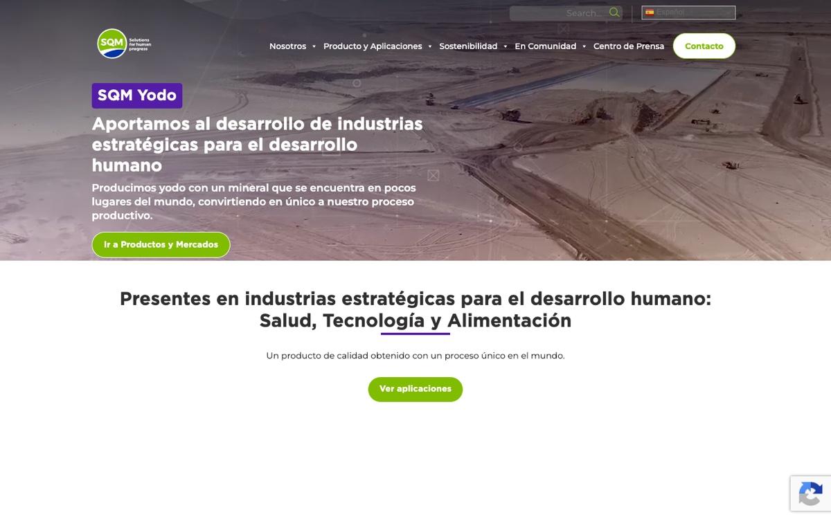 Captura verificada del proyecto SQM Iodine