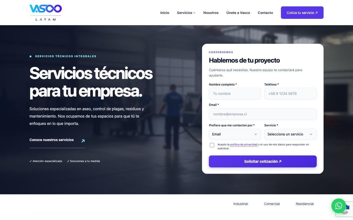 Captura verificada del proyecto Vasco Latam